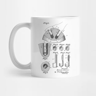 Bowling Ball Vintage Patent Hand Drawing Mug